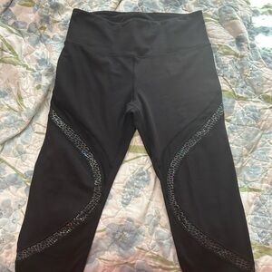 ZYIA Ankle Leggings Black Print Women’s Size 4 Active Casual